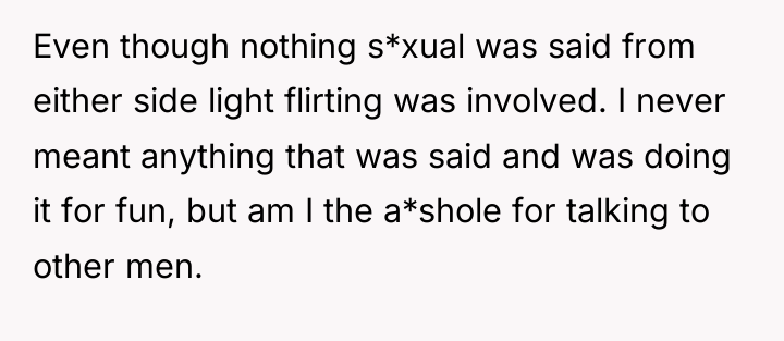 Even though nothing s*xual was said from either side light...