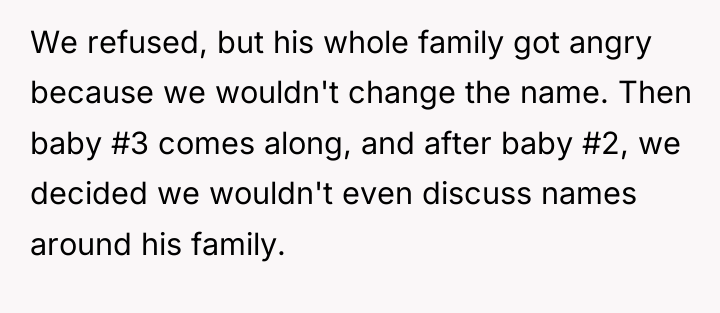 We refused, but his whole family got angry because we...