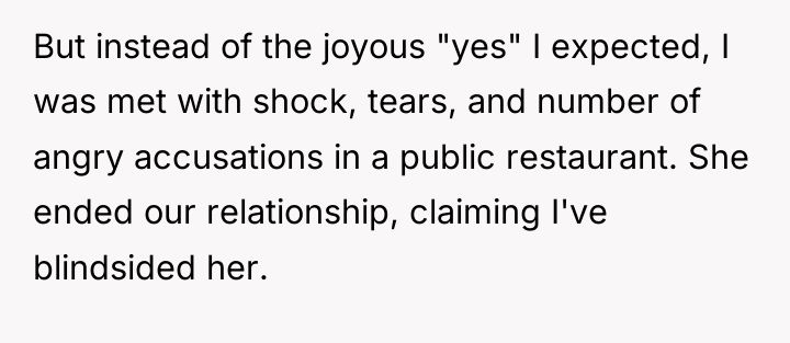 But instead of the joyous "yes" I expected, I was...