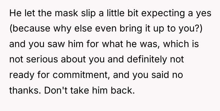 He let the mask slip a little bit expecting a...