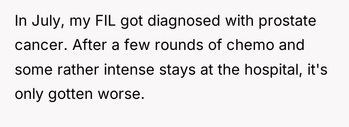 In July, my FIL got diagnosed with prostate cancer. After...