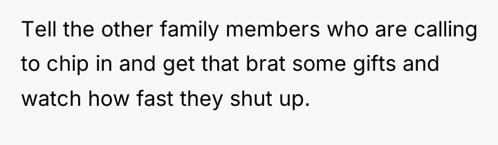 Tell the other family members who are calling to chip...