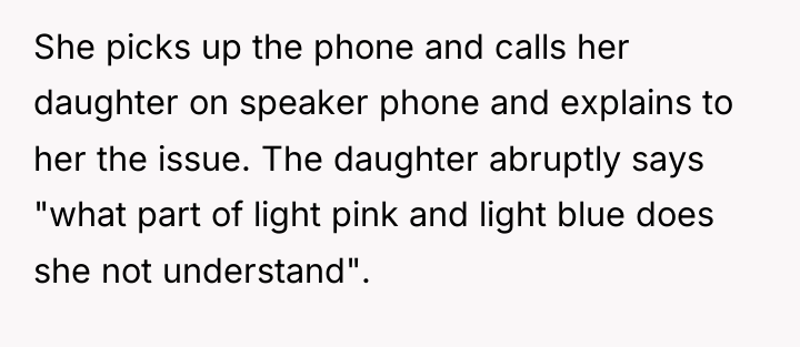 She picks up the phone and calls her daughter on...
