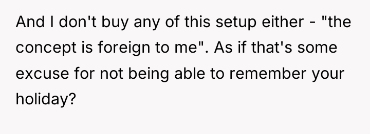 And I don't buy any of this setup either -...