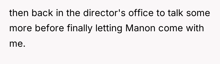 then back in the director's office to talk some more...