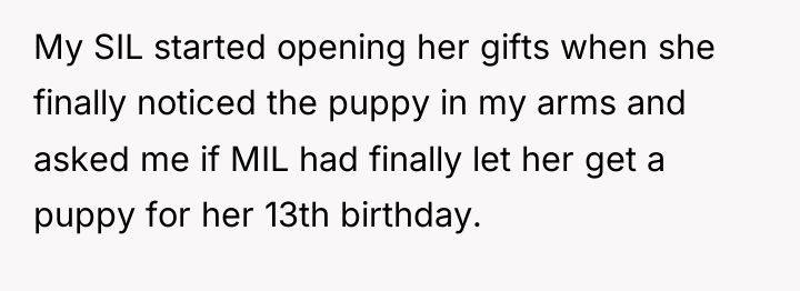 My SIL started opening her gifts when she finally noticed...