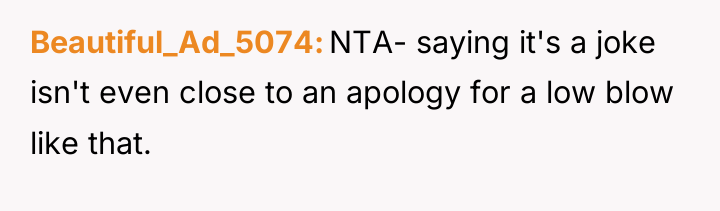 Beautiful_Ad_5074 NTA- saying it's a joke isn't even close to...