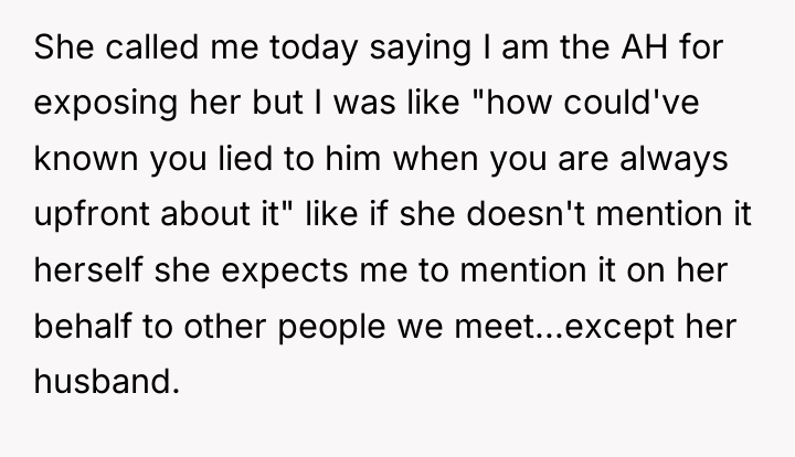 She called me today saying I am the AH for...