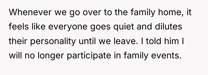 Whenever we go over to the family home, it feels...