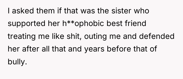 I asked them if that was the sister who supported...