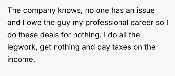 The company knows, no one has an issue and I...