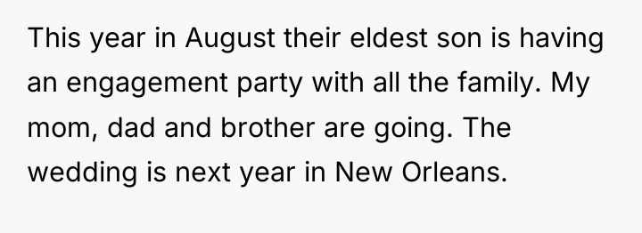 This year in August their eldest son is having an...