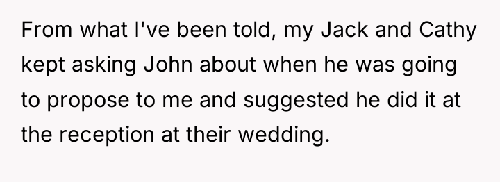 From what I've been told, my Jack and Cathy kept...