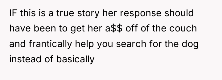 IF this is a true story her response should have...