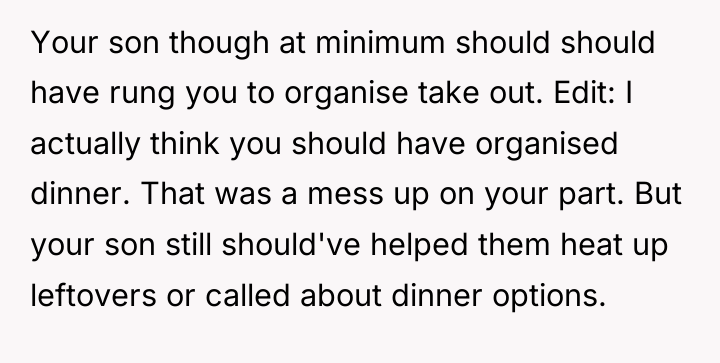 Your son though at minimum should should have rung you...