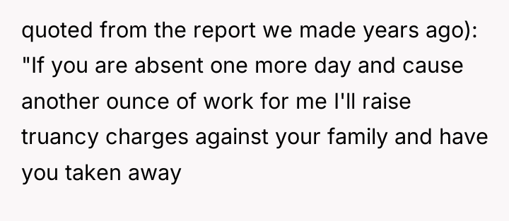 quoted from the report we made years ago): "If you...