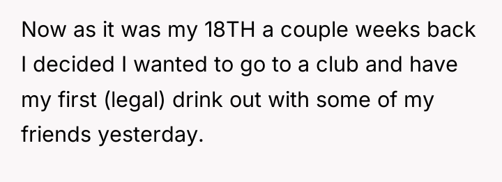 Now as it was my 18TH a couple weeks back...