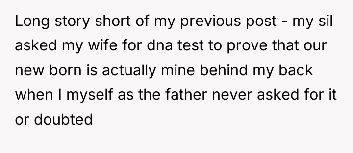 Long story short of my previous post - my sil...