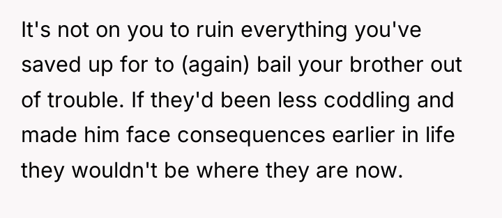 It's not on you to ruin everything you've saved up...