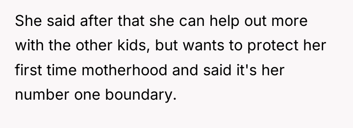 She said after that she can help out more with...
