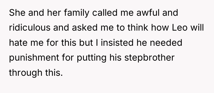 She and her family called me awful and ridiculous and...