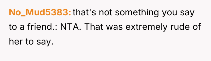 No_Mud5383 that's not something you say to a friend.: NTA....