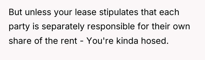 But unless your lease stipulates that each party is separately...