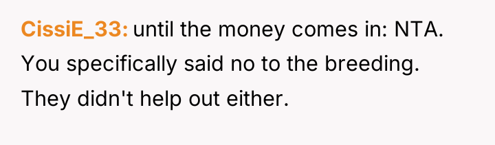 CissiE_33 until the money comes in: NTA. You specifically said...