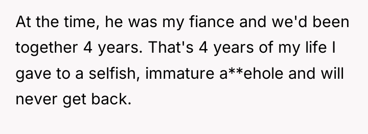 At the time, he was my fiance and we'd been...