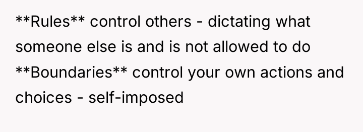 **Rules** control others - dictating what someone else is and...