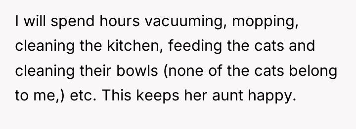 I will spend hours vacuuming, mopping, cleaning the kitchen, feeding...