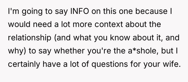 I'm going to say INFO on this one because I...