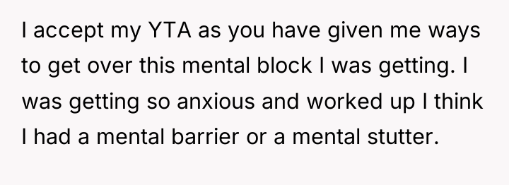 I accept my YTA as you have given me ways...