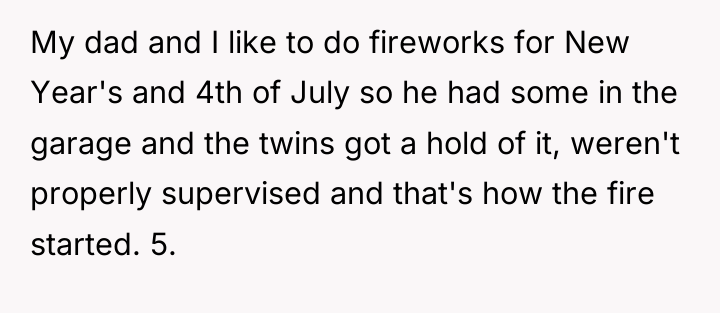 My dad and I like to do fireworks for New...