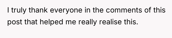 I truly thank everyone in the comments of this post...
