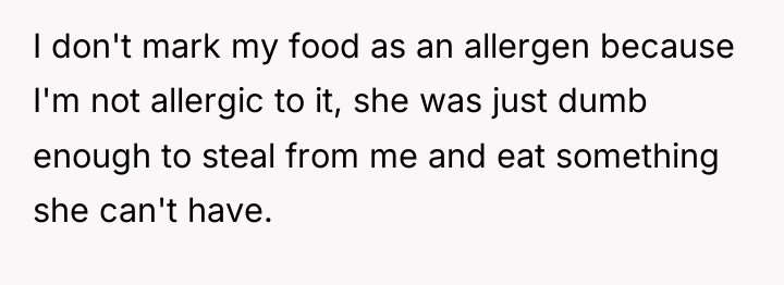 I don't mark my food as an allergen because I'm...