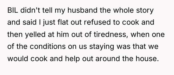 BIL didn't tell my husband the whole story and said...