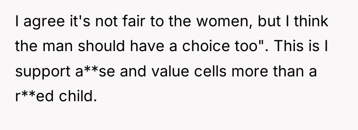 I agree it's not fair to the women, but I...