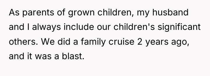 As parents of grown children, my husband and I always...