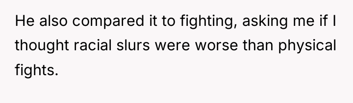 He also compared it to fighting, asking me if I...