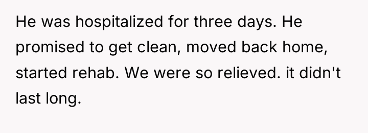 He was hospitalized for three days. He promised to get...