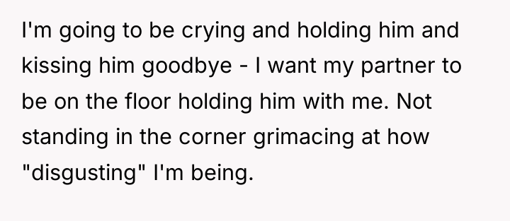 I'm going to be crying and holding him and kissing...