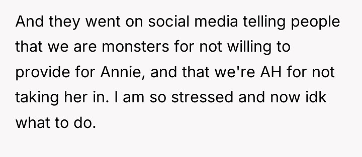 And they went on social media telling people that we...