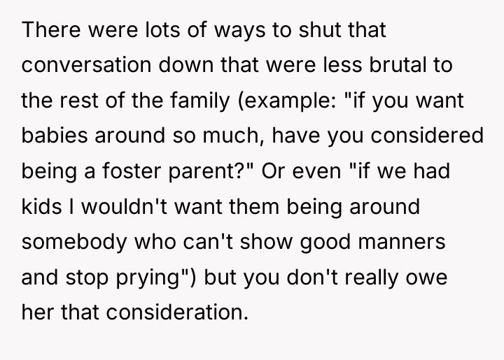 There were lots of ways to shut that conversation down...