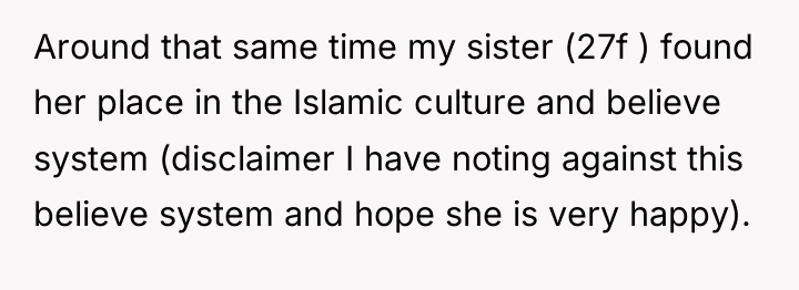 Around that same time my sister (27f ) found her...