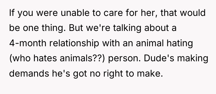 If you were unable to care for her, that would...