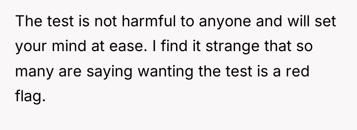 The test is not harmful to anyone and will set...