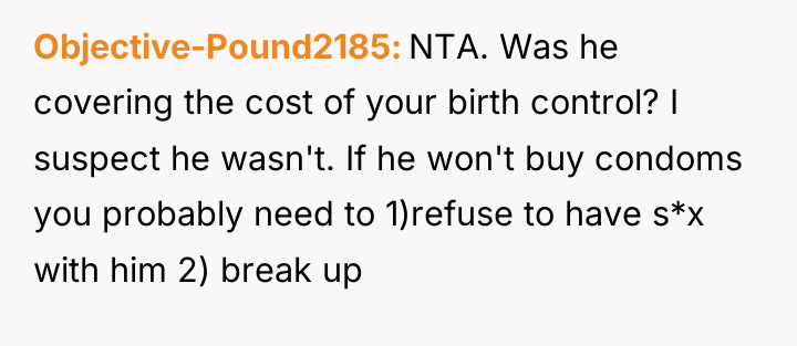 Objective-Pound2185 NTA. Was he covering the cost of your birth...