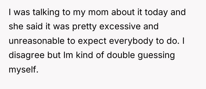 I was talking to my mom about it today and...
