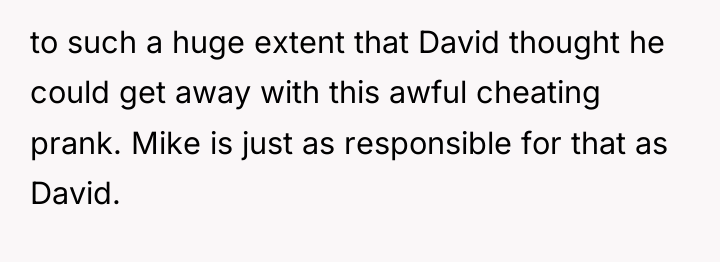 to such a huge extent that David thought he could...